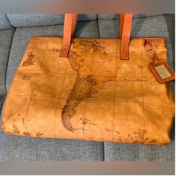 Vintage Alviero Martini Classe Leather Tote Shoulder Travel Bag - Picture 4 of 10